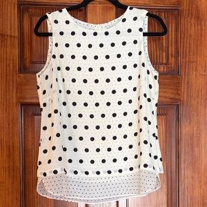 Rose + Olive polka dot tank blouse size S